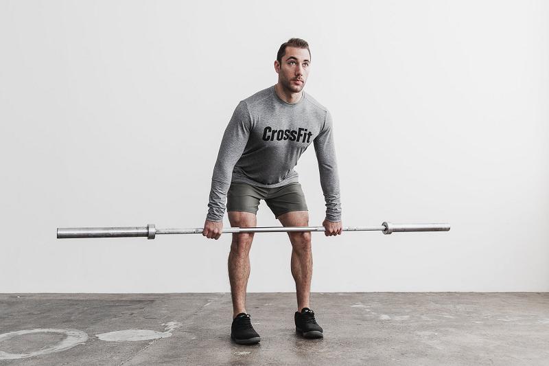 Men\'s Nobull Crossfit<Sup>®</Sup> Tee Long Sleeve Grey | SG C2529T